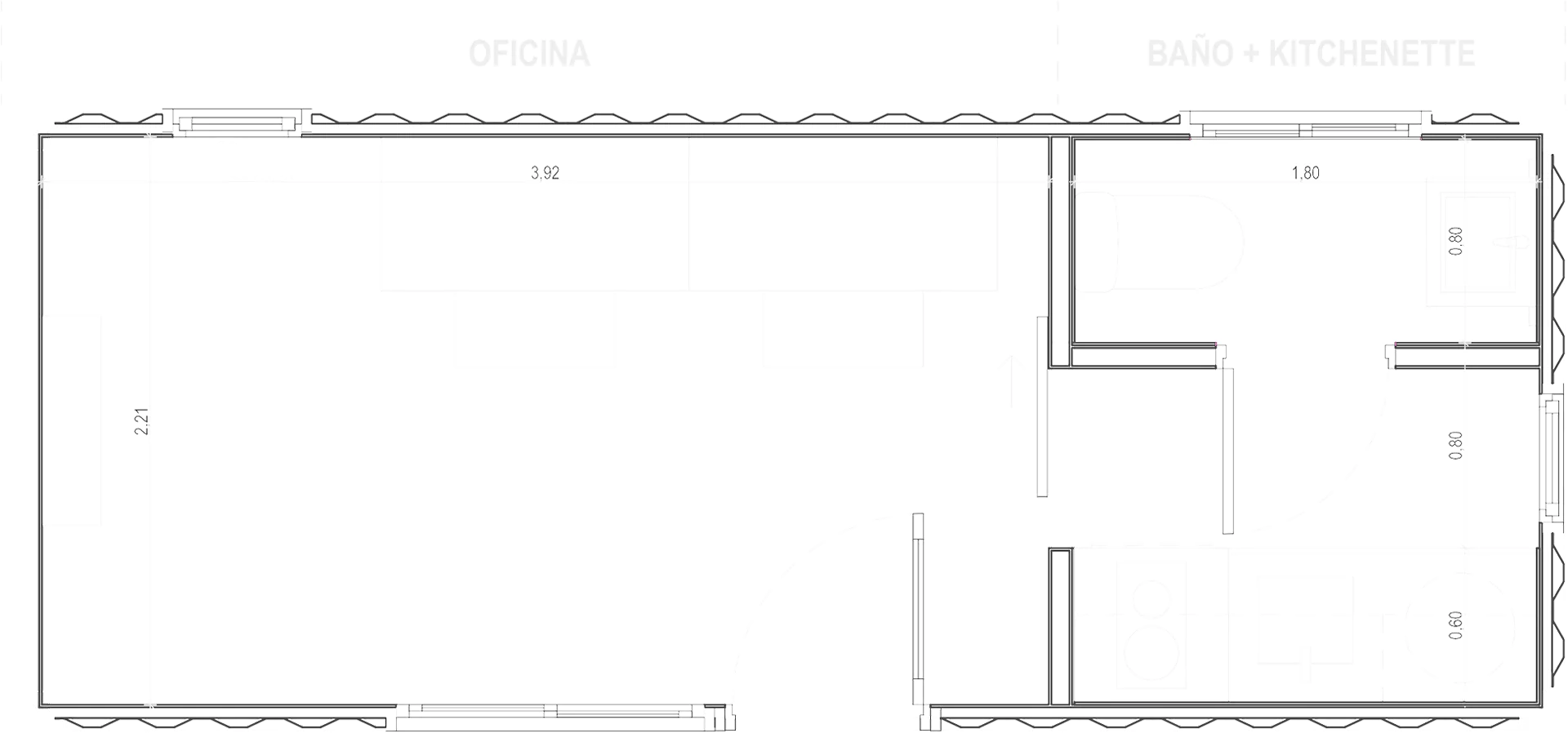 Dimensiones m&oacute;dulo oficina