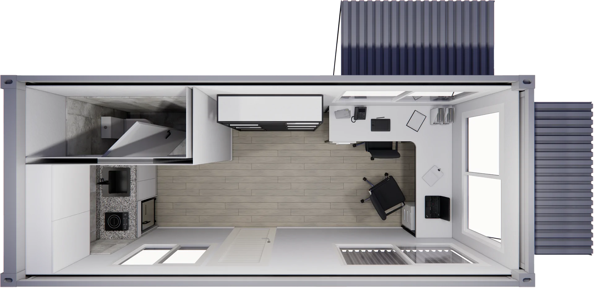 Cabina de seguridad vista superior